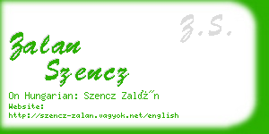 zalan szencz business card